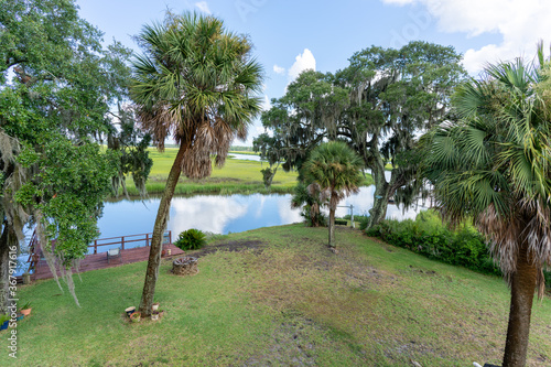 Balcony view of marsh and creek