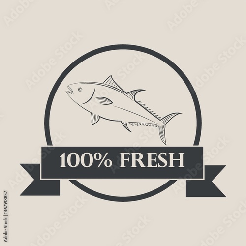hundred percent fresh fish label