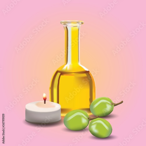 olive oil and candle