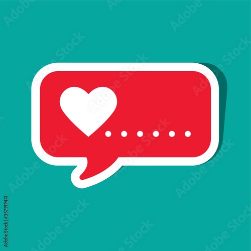 speech bubble with heart