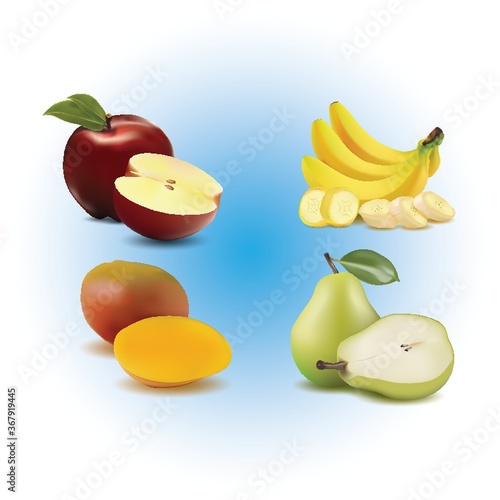 set of fruit icons