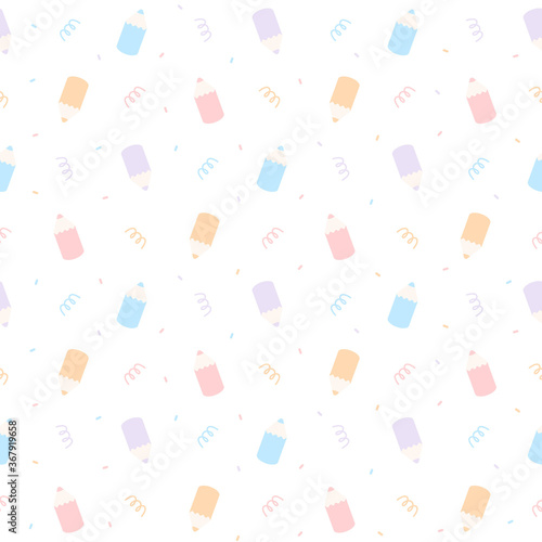 Cute pastel color pencil seamless pattern background