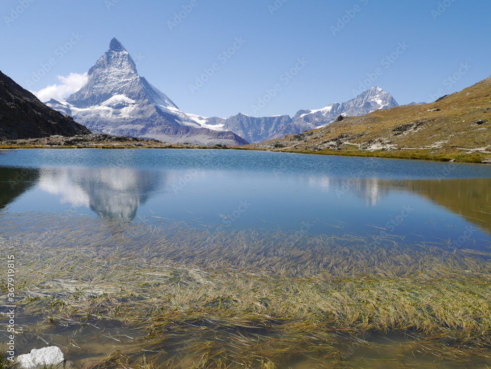 A picture of a tourist trail touring the beautiful nature trekking route of Matterhorn mountain nature tour in Switzerland, August 15, 2015. A picture of a tourist trail touring the beautiful nature trekking route of Matterhorn mountain nature tour in Switzerland, August 15, 2015.