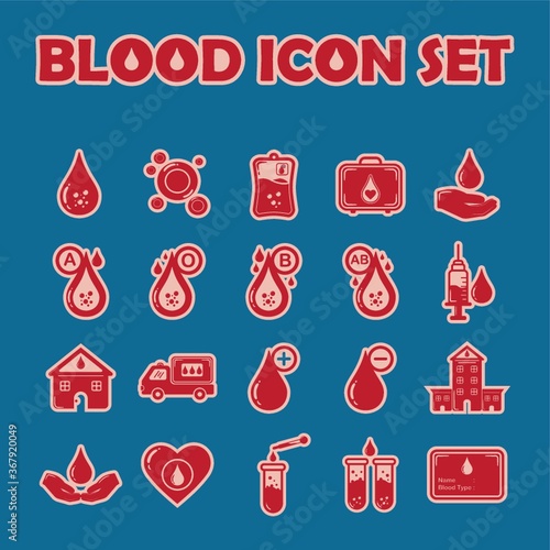 set of blood icons