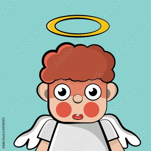 boy with wings blushing