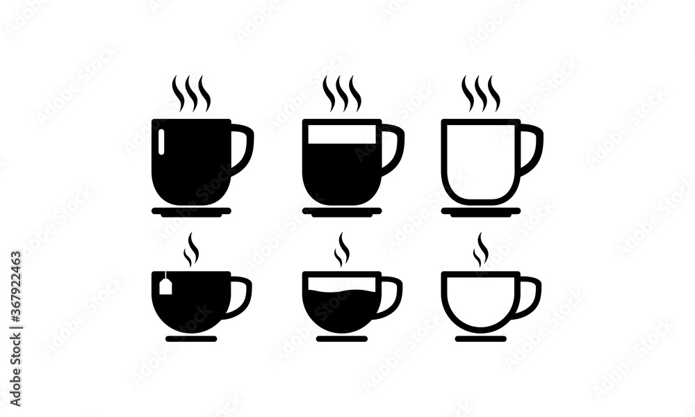 Coffee cup icon set. Vector on isolated white background. EPS 10 Coffee cup icon set. Vector on isolated white background. EPS 10