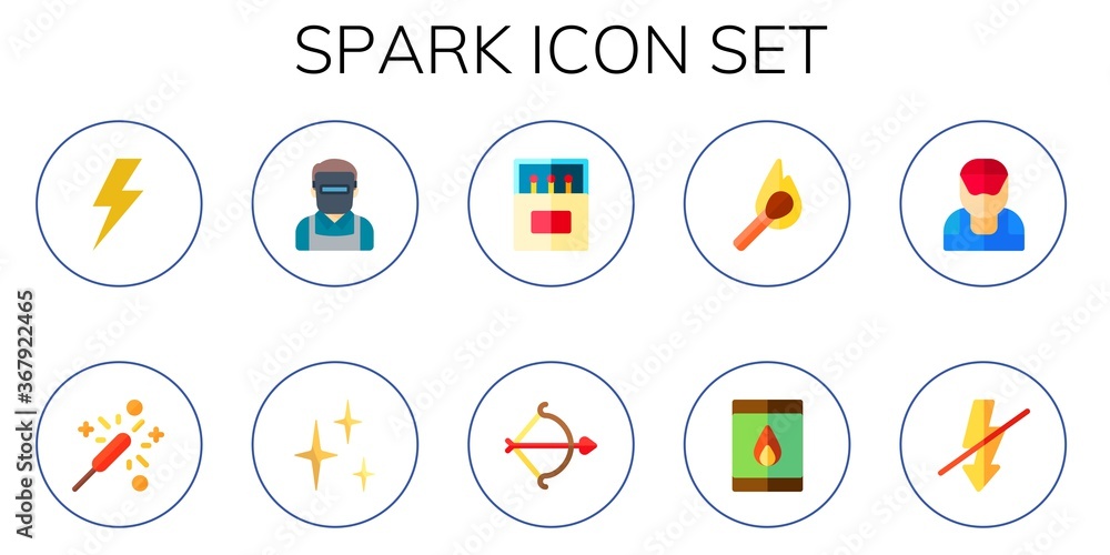 Modern Simple Set of spark Vector flat Icons