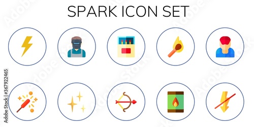 Modern Simple Set of spark Vector flat Icons