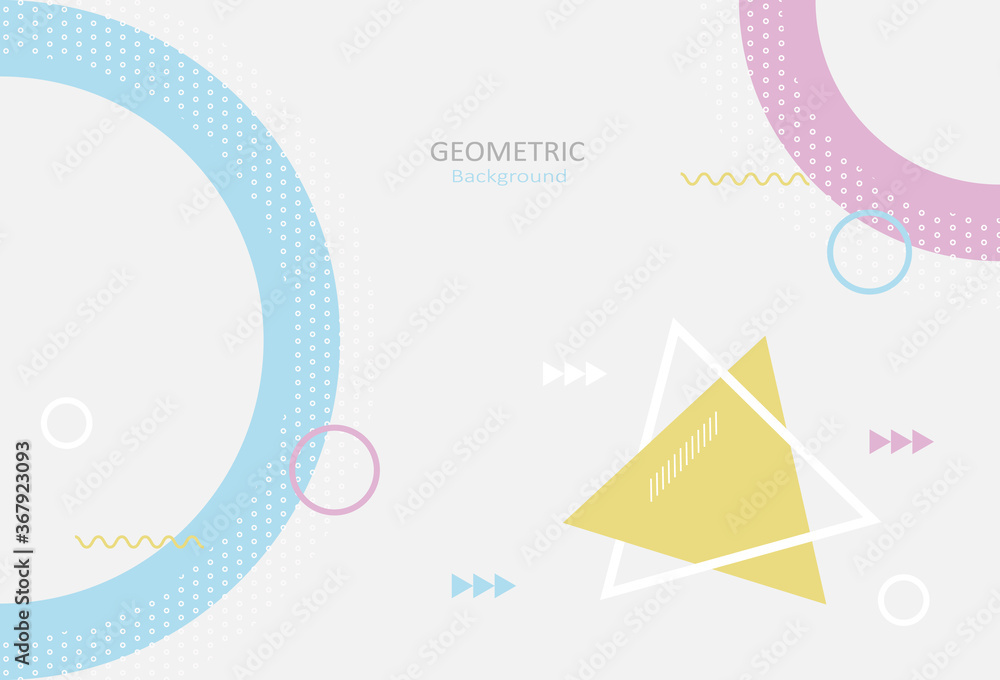 Abstract geometric template with dots pattern for pastel background. Memphis design. Memphis design with copy space for text. Vector Illustration. Abstract geometric template with dots pattern for pastel background. Memphis design. Memphis design with copy space for text. Vector Illustration.