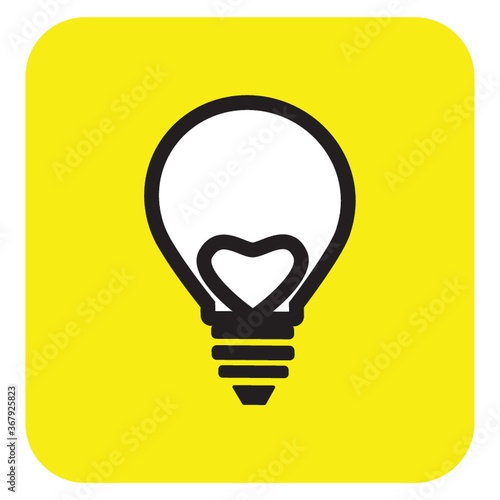 heart in light bulb