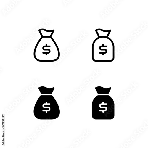 Money Bag Icon Logo Vector Symbol.