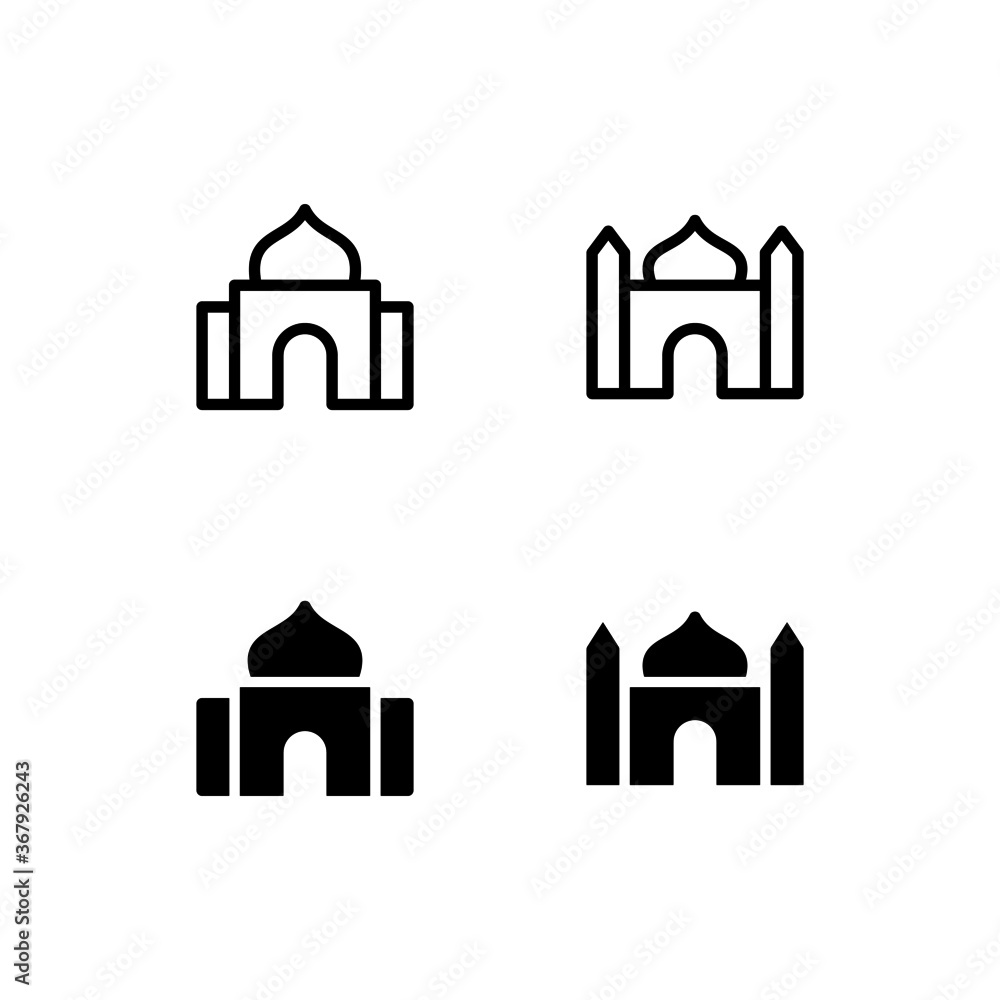 Mosque Icon Logo Vector Symbol.