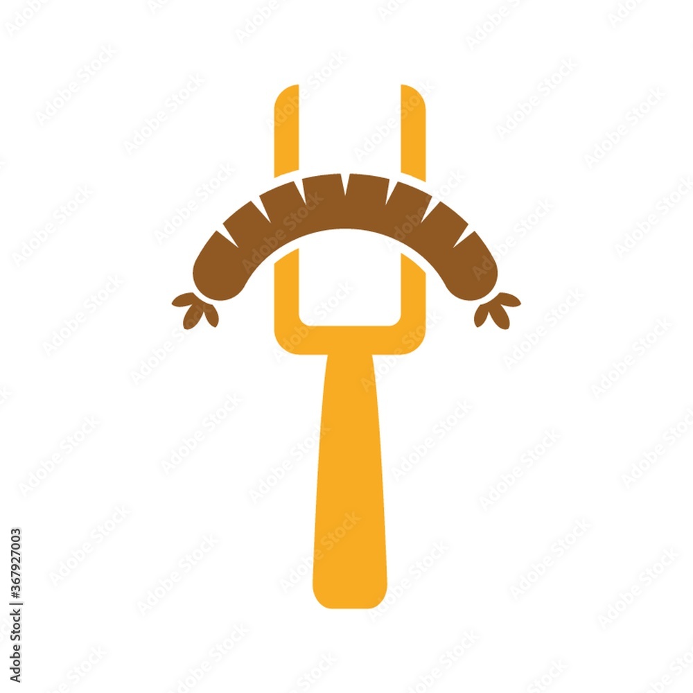 Fototapeta premium sausage on a fork