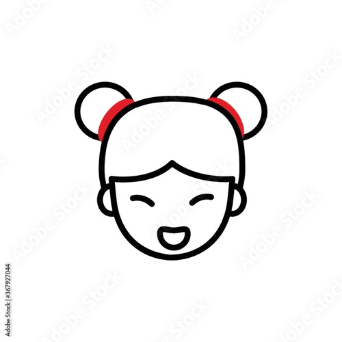 girl in traditional chinese hair tie