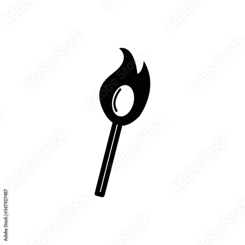matchstick on fire silhouette