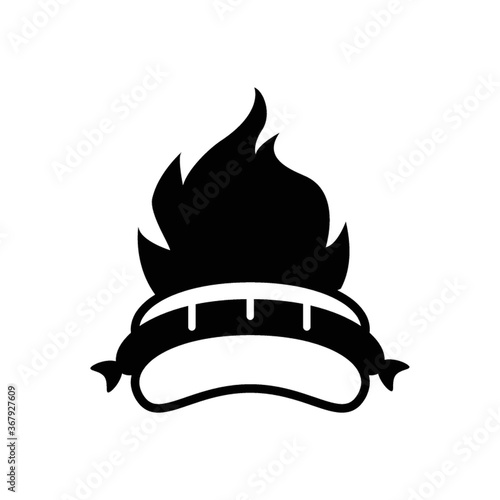 hotdog on fire silhouette