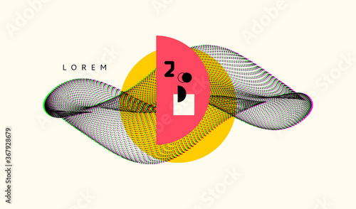 Abstract digital wave with dynamic particles. Sound wave. Big data visualization. 3d vector illustration for business, science or technology.