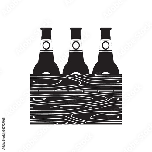 wine bottles in a wooden crate