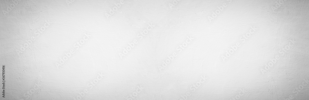 Fototapeta premium Panoramic grey paint limestone texture background in white light seam home wall paper. Back flat wide concrete stone table floor concept surreal granite quarry stucco surface grunge panorama landscape
