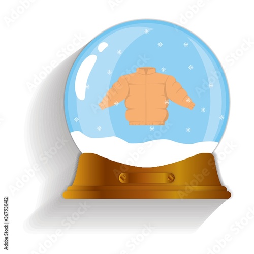 winter quilted coat snow globe