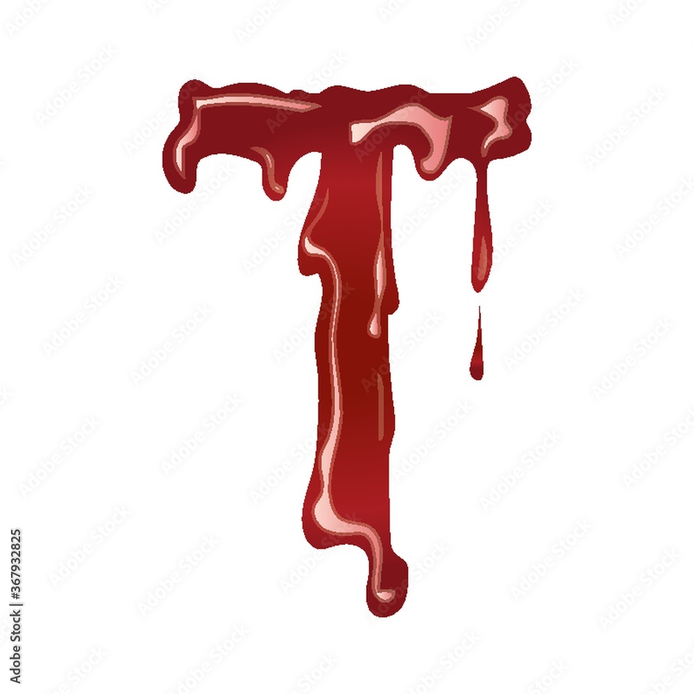 letter t with dripping blood
