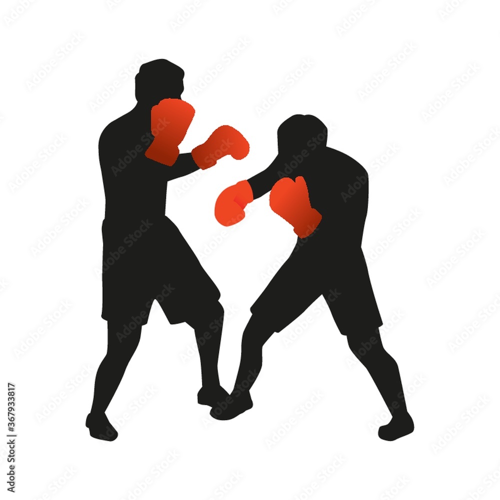 silhouette of men boxing