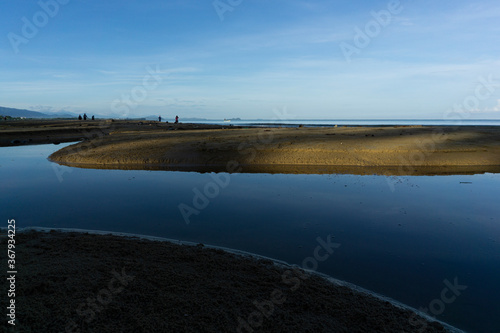 Blue sky and lake for landscape  scene