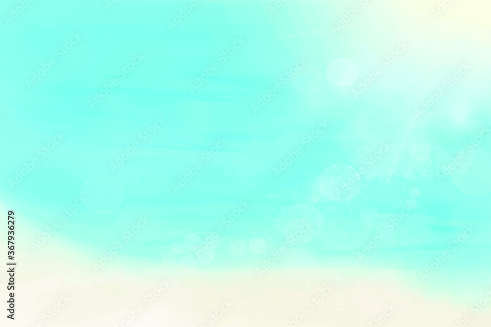 Illustrated summer vacation image. Blurred sun and tropical beach with bokeh background. Illustrated summer vacation image. Blurred sun and tropical beach with bokeh background.