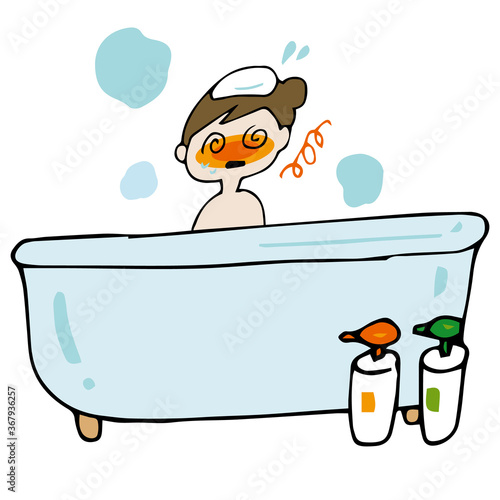 風呂でのぼせる女性