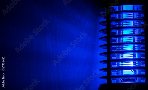The blue light night light is an insect killer. photo