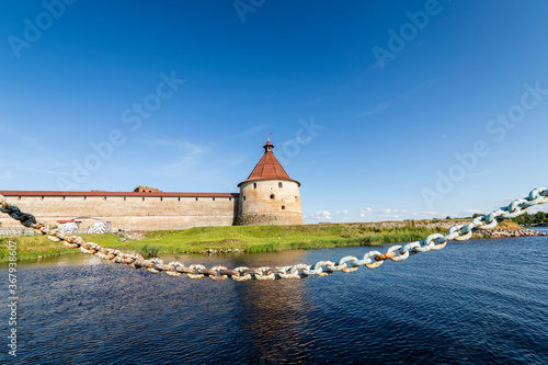 Saint-Petersburg. Russia.  View from the water on the fortress Oreshek.