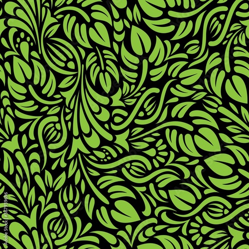 Floral abstract seamless pattern.