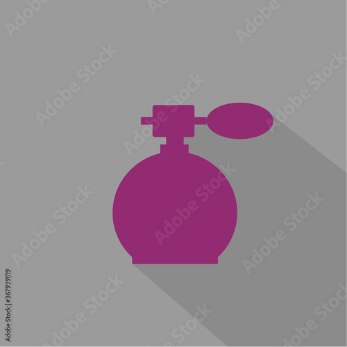 Perfume Cosmetic Design Elements Flat Linear Colored on Grey Background with Long Shadow Vector Illustration
