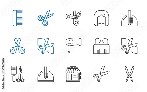 haircut icons set