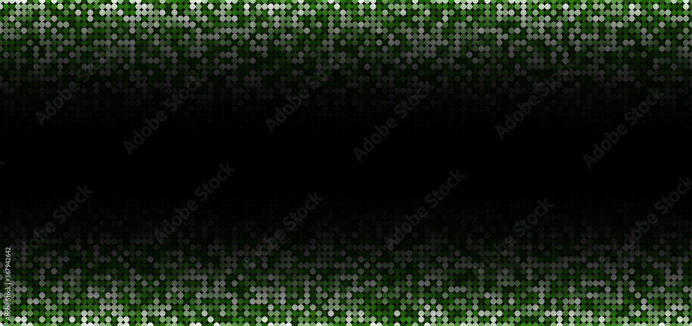 Abstract pattern green shimmer background with circles shiny light and dark space for your text.