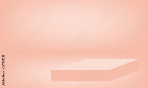Pink podium shelf display with background, Product showing presentation