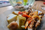 food, delicious, taichan, meal, healthy, plate, dish, fresh, sate, gourmet, lunch, vegetable, satay chicken, satay taichan, taichan satay, sate taichan, tasty, indonesian, chicken, dinner, cuisine, in