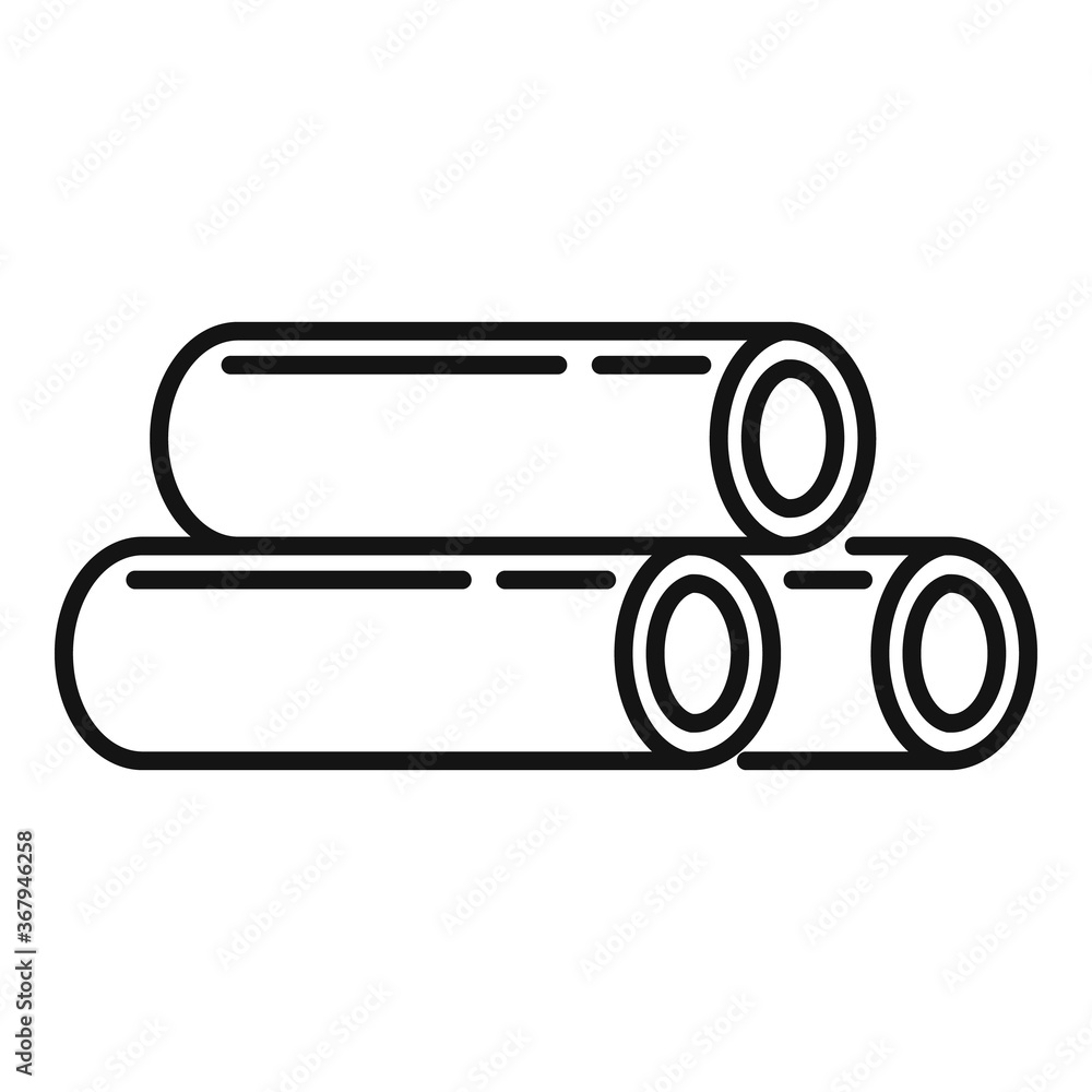 Steel contruction pipes icon. Outline steel contruction pipes vector icon for web design isolated on white background
