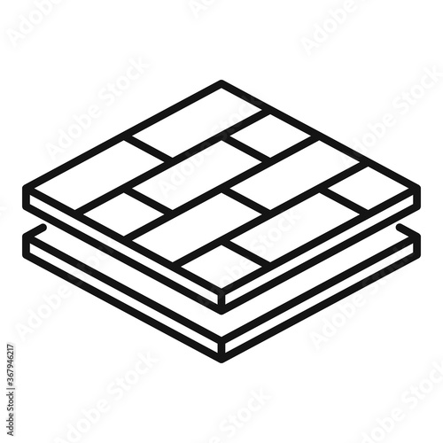 Wood floor tiles icon. Outline wood floor tiles vector icon for web design isolated on white background