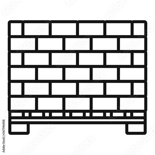 Stone bricks pallet icon. Outline stone bricks pallet vector icon for web design isolated on white background