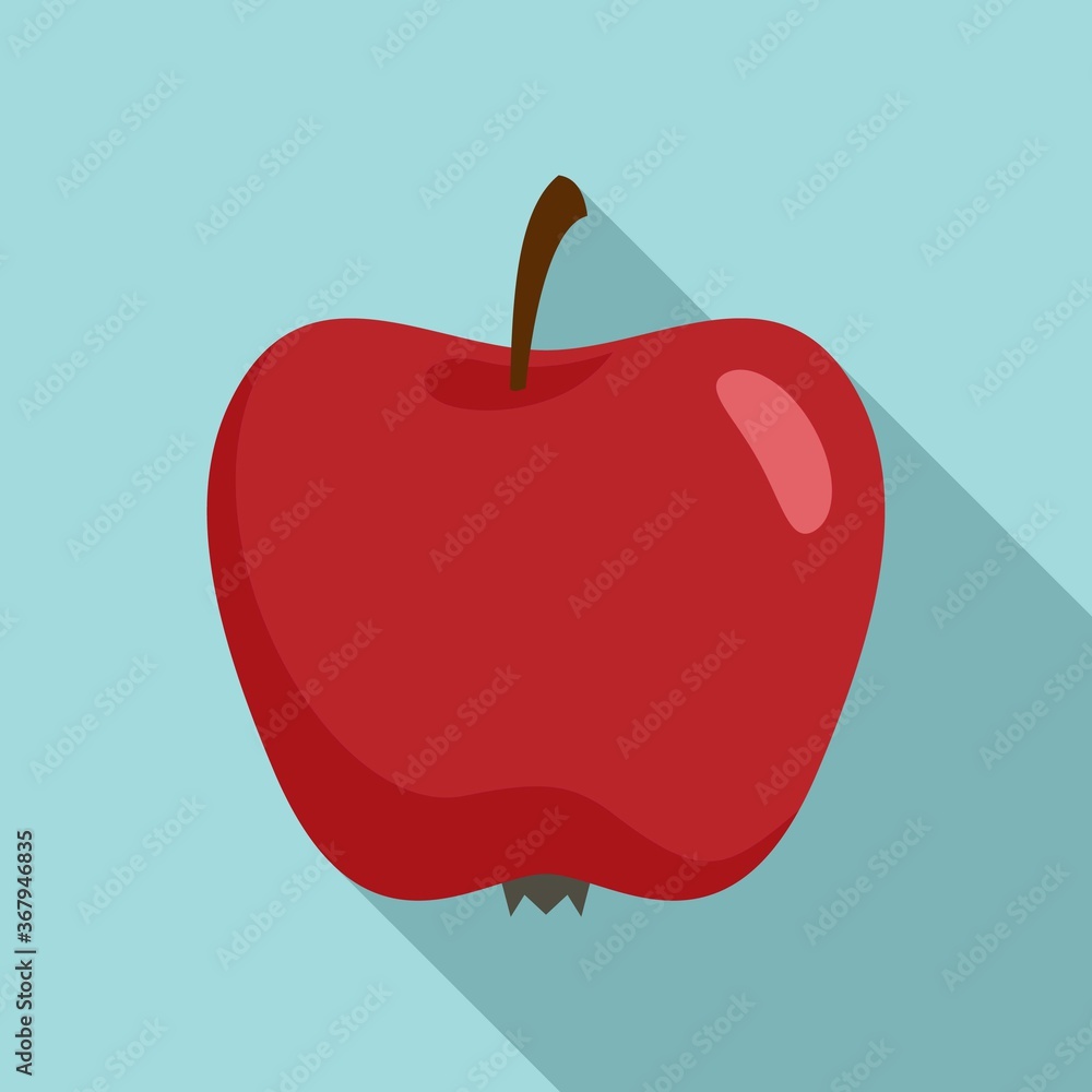Obraz premium Red organic apple icon. Flat illustration of red organic apple vector icon for web design