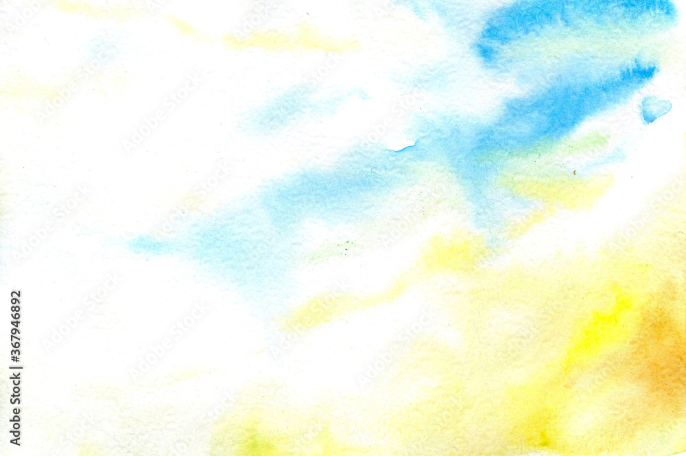 blue yellow watercolor background in ukraine colors