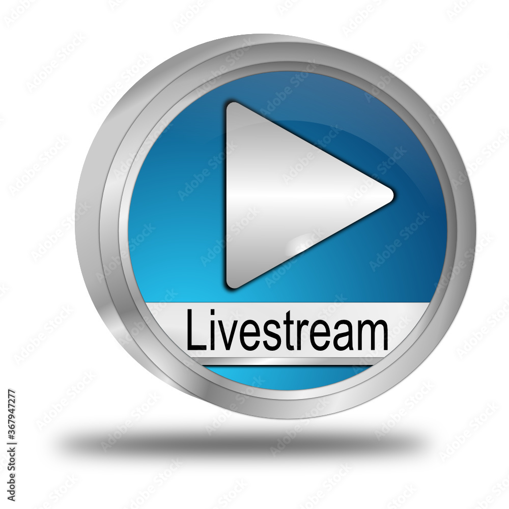 Livestream Button - 3D illustration Livestream Button - 3D illustration