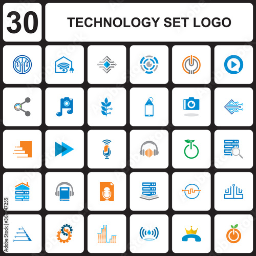 technology set logo , connection set logo