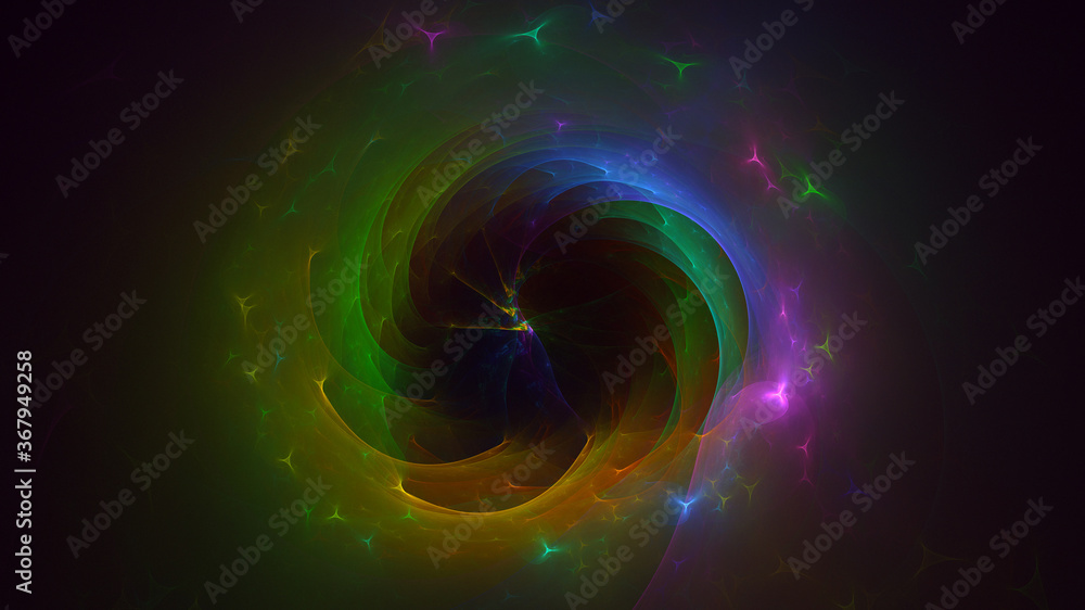 Obraz premium 3D rendering abstract multicolor fractal light background