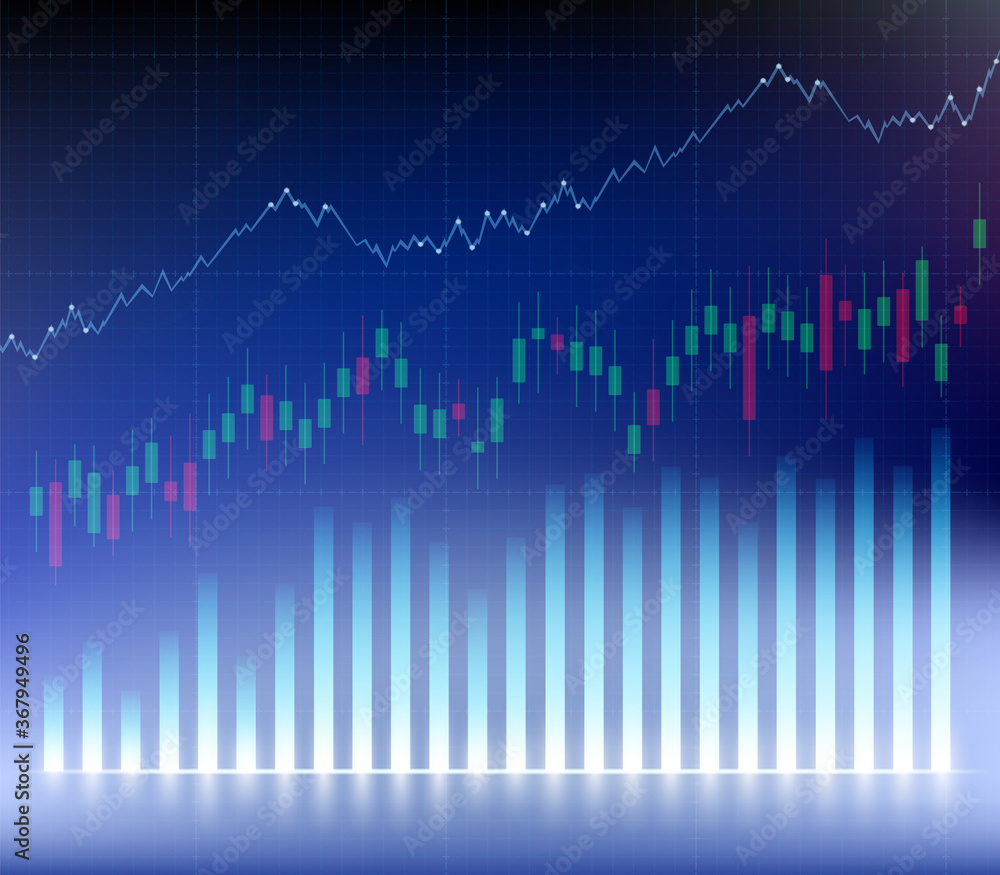 Growing financial chart and graph. Investment business Growing financial chart and graph. Investment business