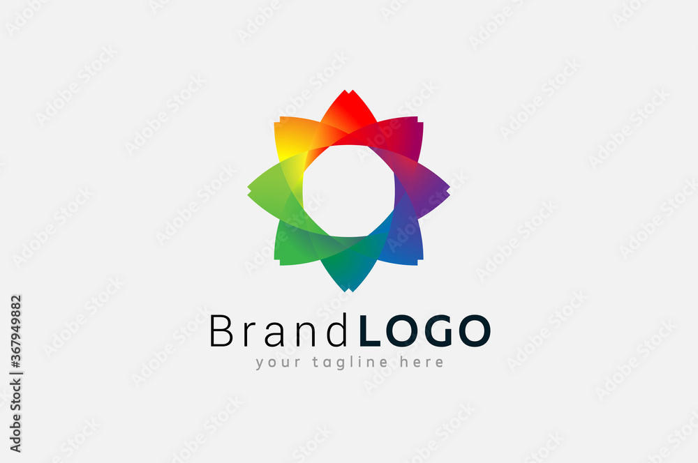 Circle Logo with colour rainbow gradient, abstract 3D circle concept logo design vector illustration Circle Logo with colour rainbow gradient, abstract 3D circle concept logo design vector illustration