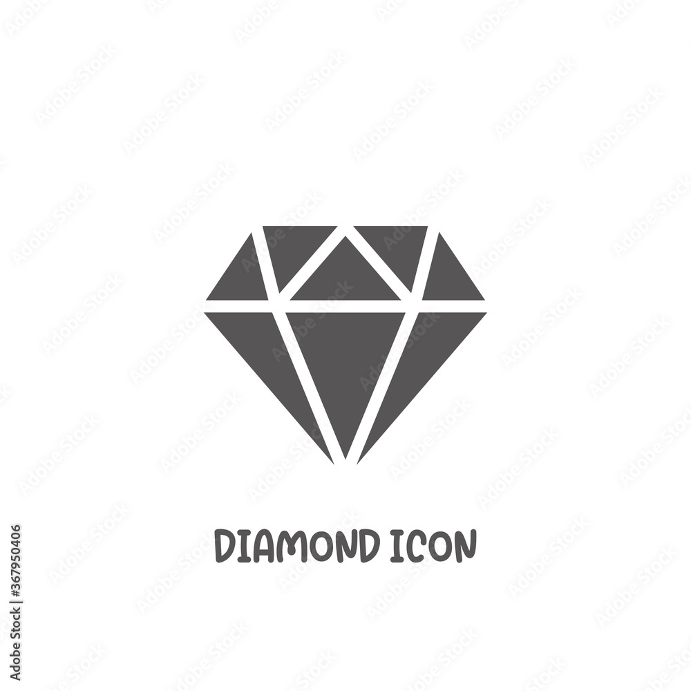 Diamond icon simple flat style vector illustration. Diamond icon simple flat style vector illustration.