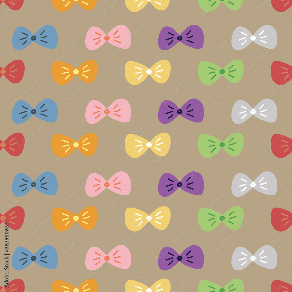 Bow Tie Colorful Seamless Pattern