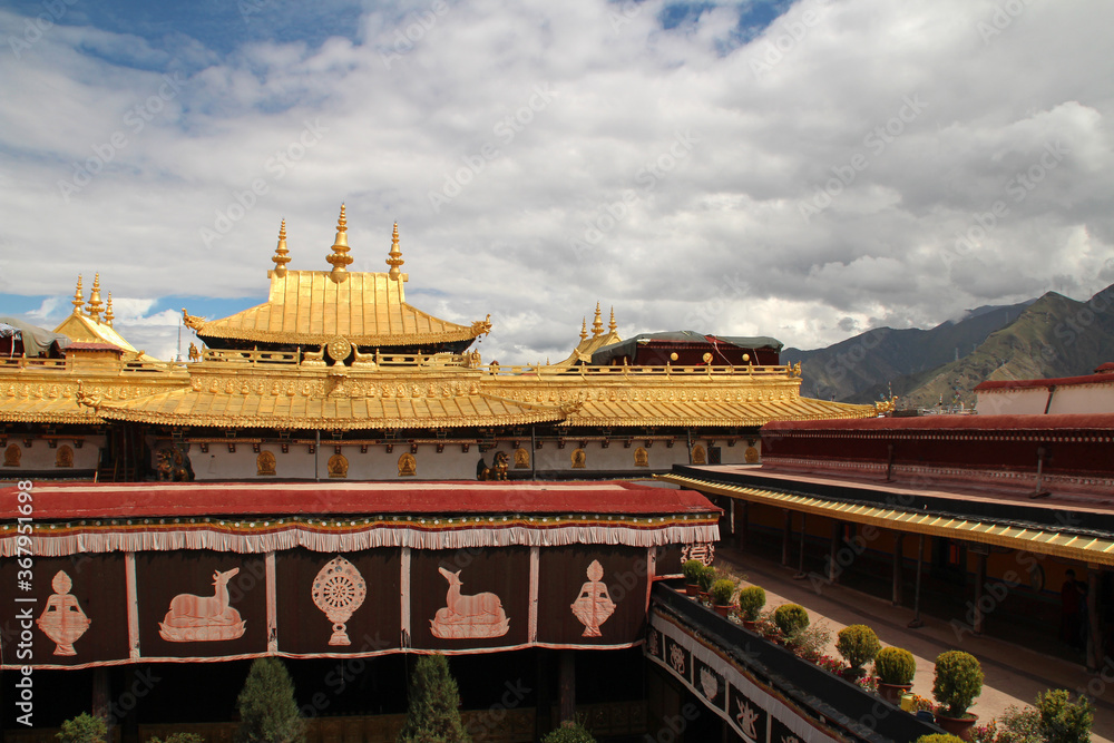 Gilded roof at Jokhang Temple in Lhasa, Tibet, China